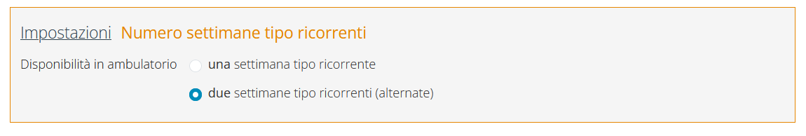 calendario web impostazione numero settimane tipo