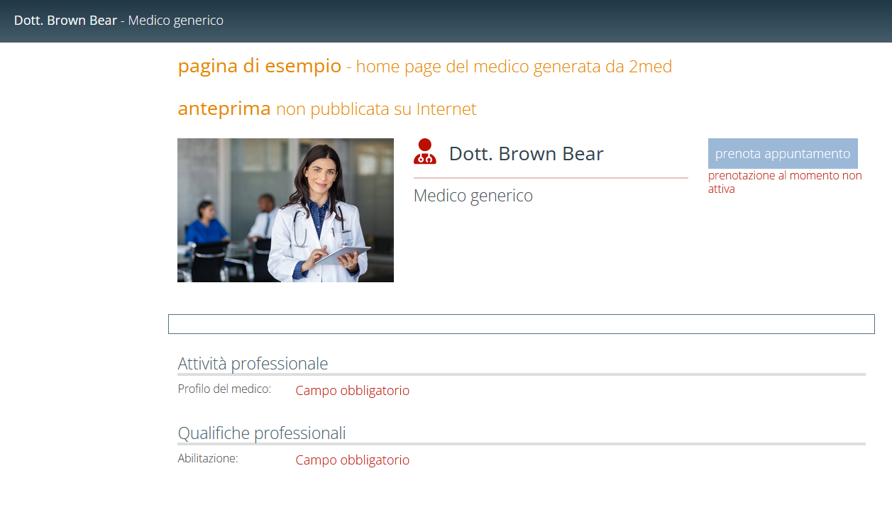 creazione medico anteprima homepage