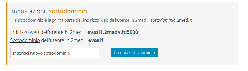 profilo studio medico impostazione sottodominio