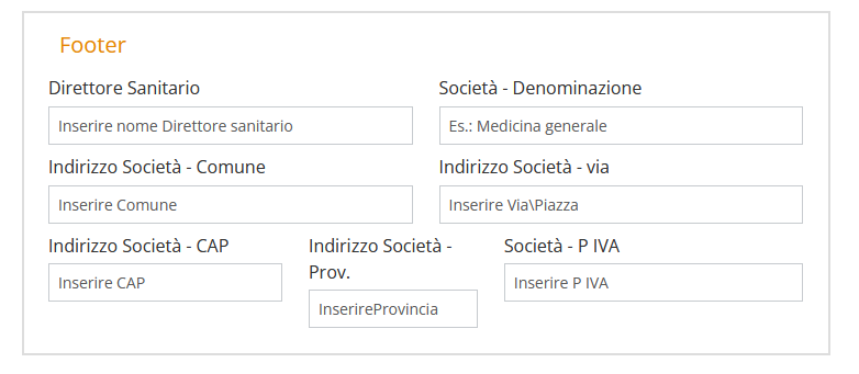 creazione homepage studio medico campi footer