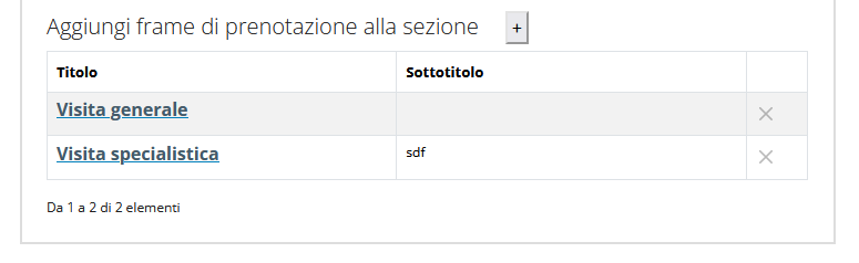 homepage studio medico sezioni lista frame prenotazione